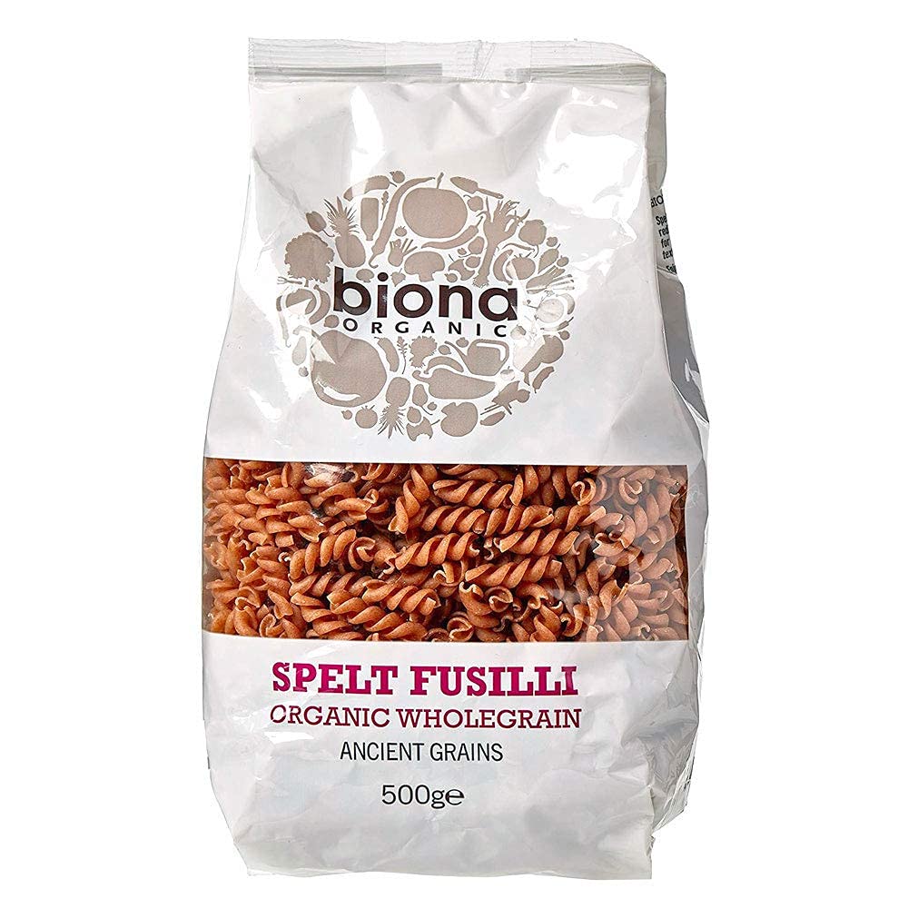 Biona Organic Spelt Fusilli Wholegrain Pasta 500g (Pack of 3)