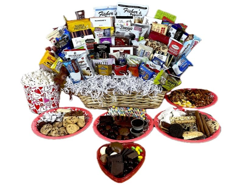 Valentine Day Chocolate Cookie Candy & Snack Gift Basket Hand-Crafted by MisterGiftBasket.com
