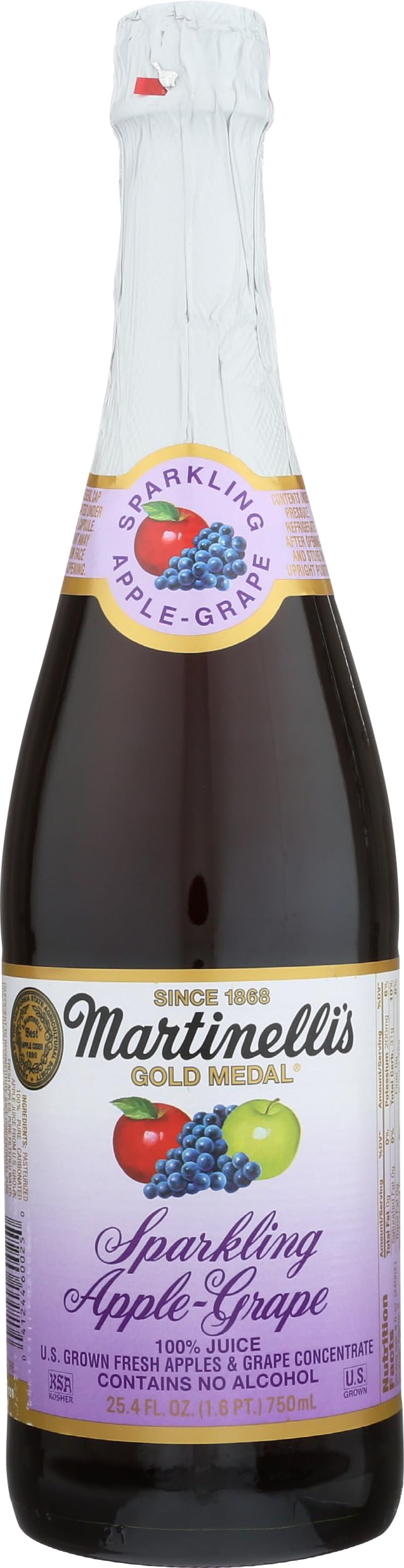 Martinelli's Sparkling Apple Grape Juice 25.4 oz. (Pack of 2)