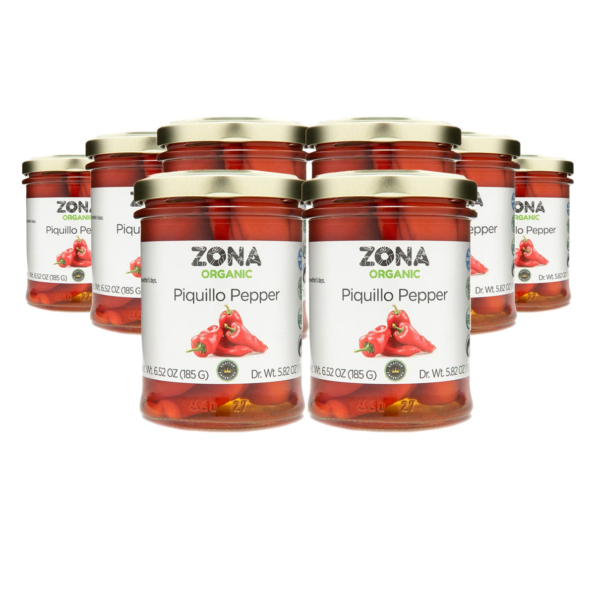 Zona Organic Spanish Fire Roasted Piquillo Peppers, 6.5 oz (PACK OF 4) … (4)