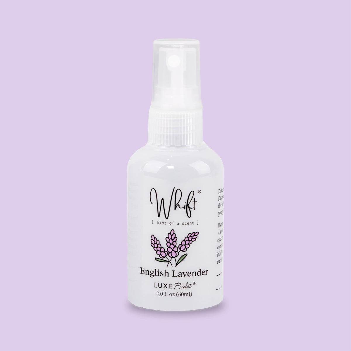 Whift by LUXE Bidet Deodorizing Spray, Odor Eliminator, Bathroom Essential, Travel Size, TSA Safe Before You Go Toilet Spray, English Lavender, 60mL