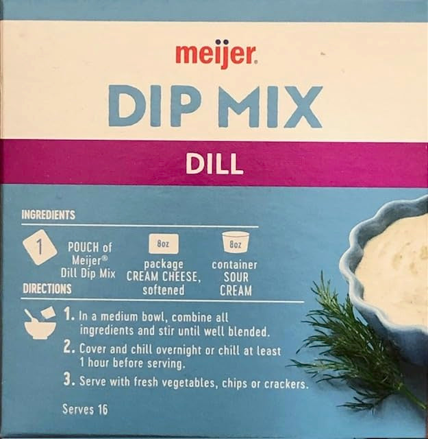 Meijer DILL Dip Mix 2 Packets Included 5 Minute Prep