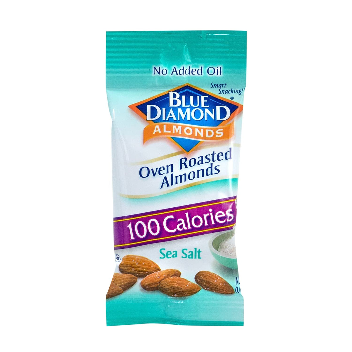 Blue Diamond Almonds, Oven Roasted with Sea Salt, 100 Calorie On-The-Go Bags 7 count of 0.6Oz (Pack Of 6)