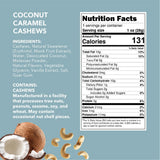 Earthside Farms Coconut Caramel Cashews Snack Packs, No Sugar Added Keto Friendly Nuts, Vegan Gluten Free Non GMO Low Carb Snack, Plant Protein Treat