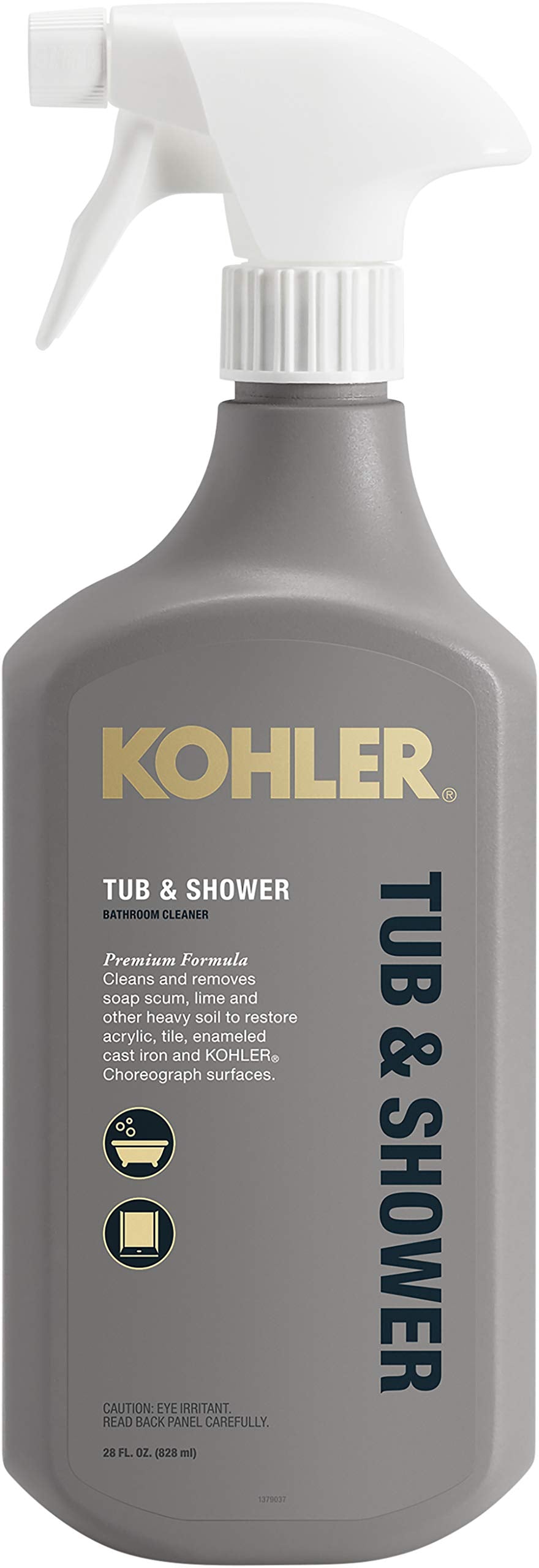 KOHLER K-EC23732-NA Tub and Shower Cleaner, Bathroom Cleaner, Restores Acrylic, Tile, Enameled cast iron, Lithocast, Residue Free, 28 FL Oz