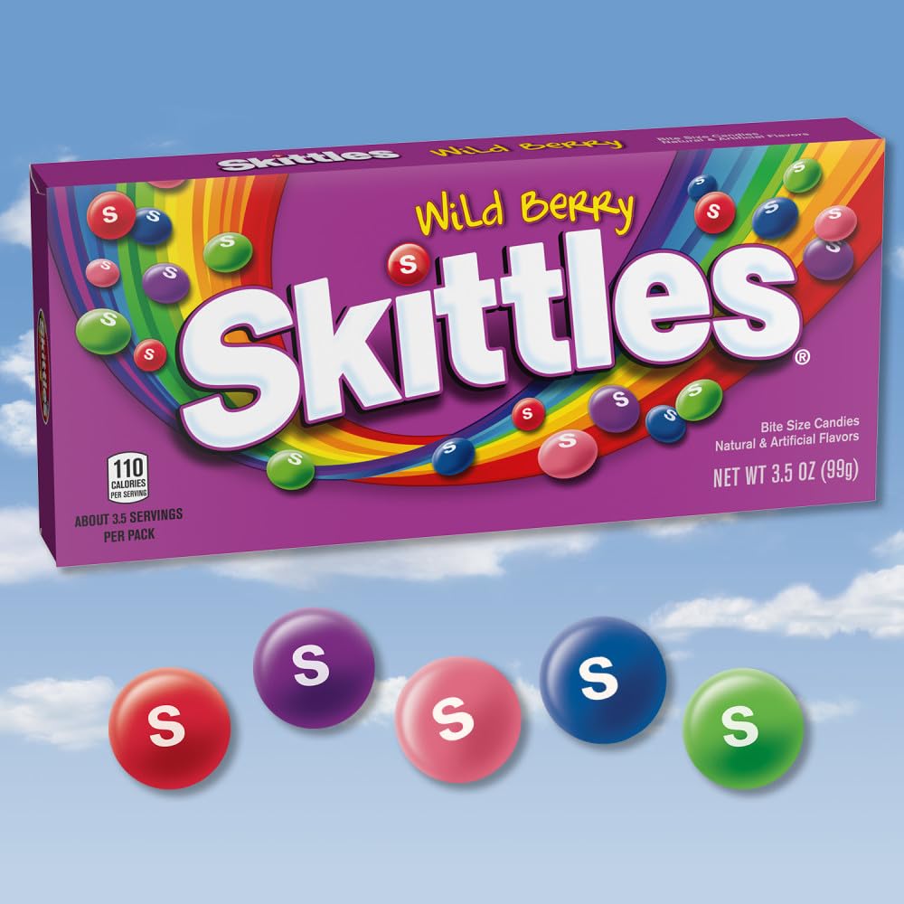 SKITTLES Wild Berry Chewy Candy Theater Box, 3.5 oz Box