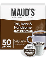 Maud's Dark Roast Coffee Pods, 50ct, Single Serve Pods - 100% Arabica Coffee, Compatible with Keurig K Cups Maker