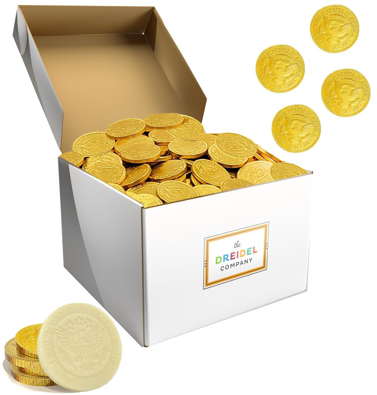 White Belgian Milk Chocolate Coins, Kosher Certified Dairy, Non GMO (200-Pack)