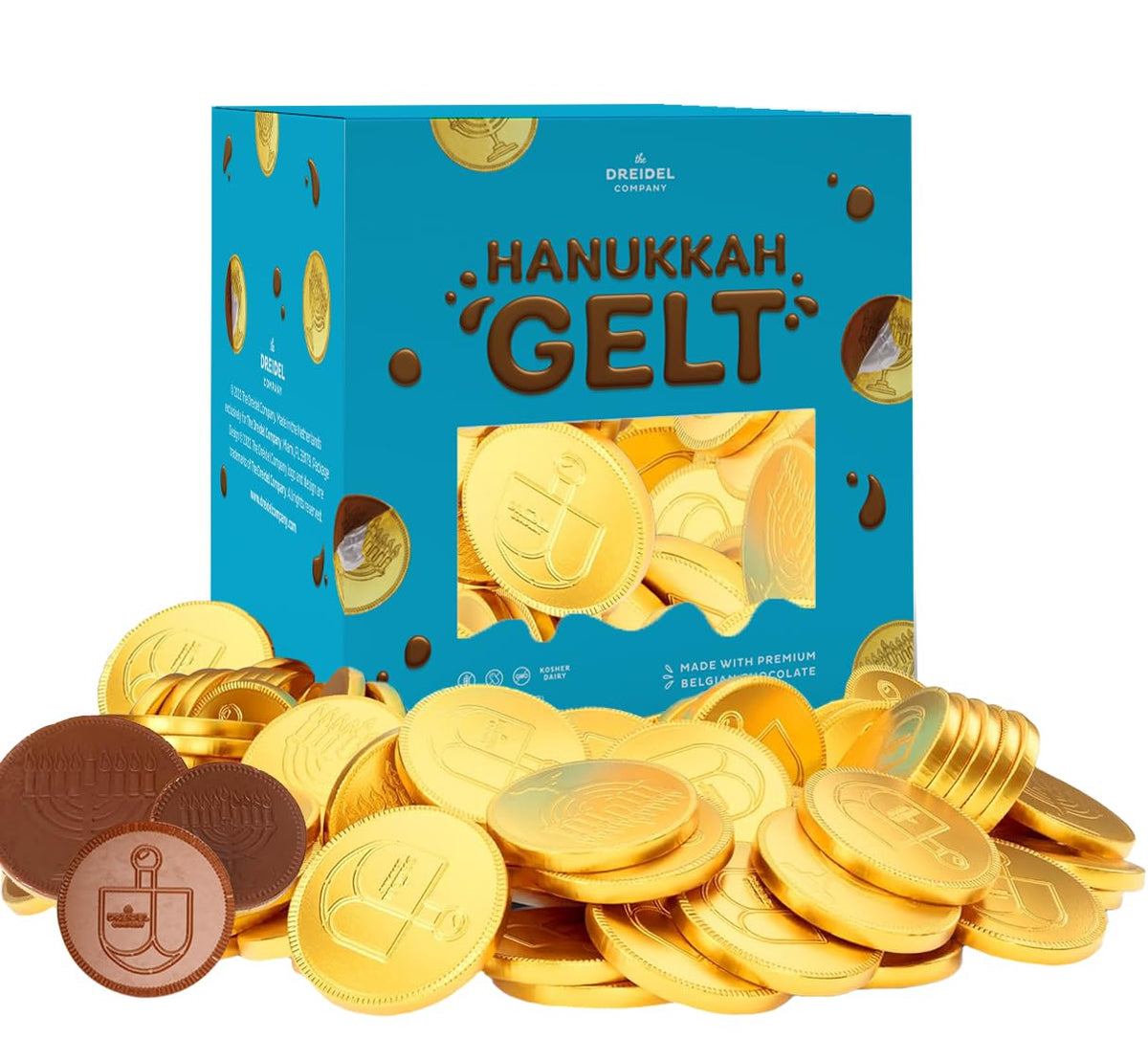 Chocolate Coins, Nut-Free, Made With Premium Belgian Milk Chocolate, Kosher Dairy Chanukah Gelt, Half-Pound