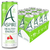 ASPIRE® Healthy Energy Drink with Low Caffeine, No Sugar, Carbs, and Keto Friendly Pack - Strawberry Watermelon, 12 Pack