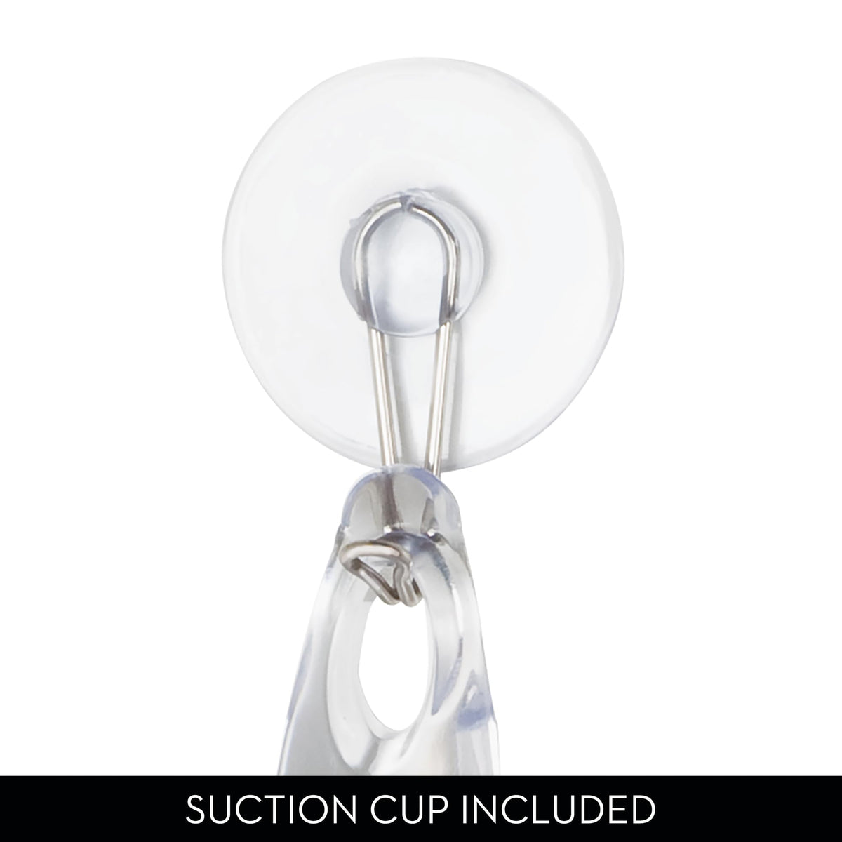 iDesign Plastic Bath Squeegee for Glass with Suction Hook Holder - 12", Clear