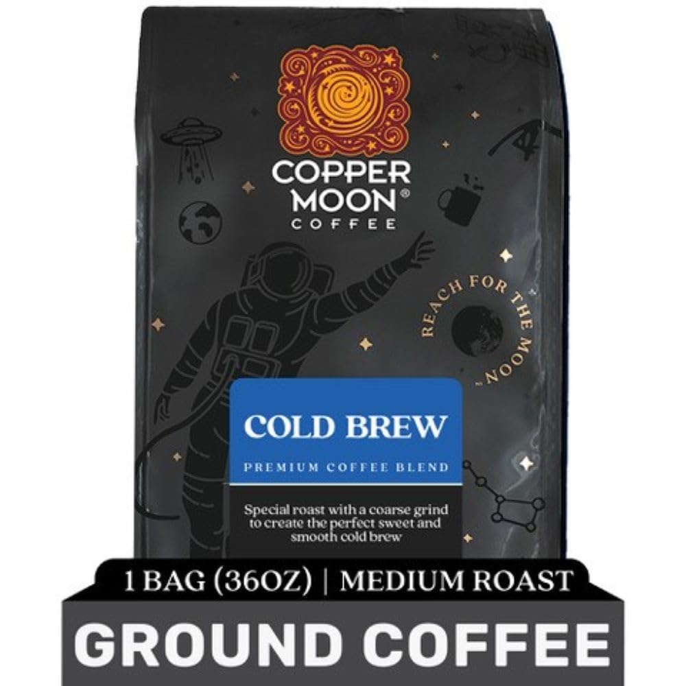 Copper Moon Ground Coffee, Medium Roast, Cold Brew Special Blend, 32 Oz