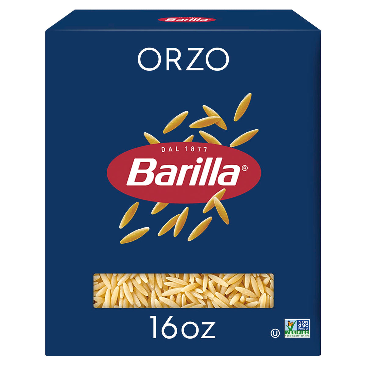 Barilla Orzo Pasta, 16 oz. Box - Non-GMO, Made with Durum Wheat Semolina - Kosher Certified
