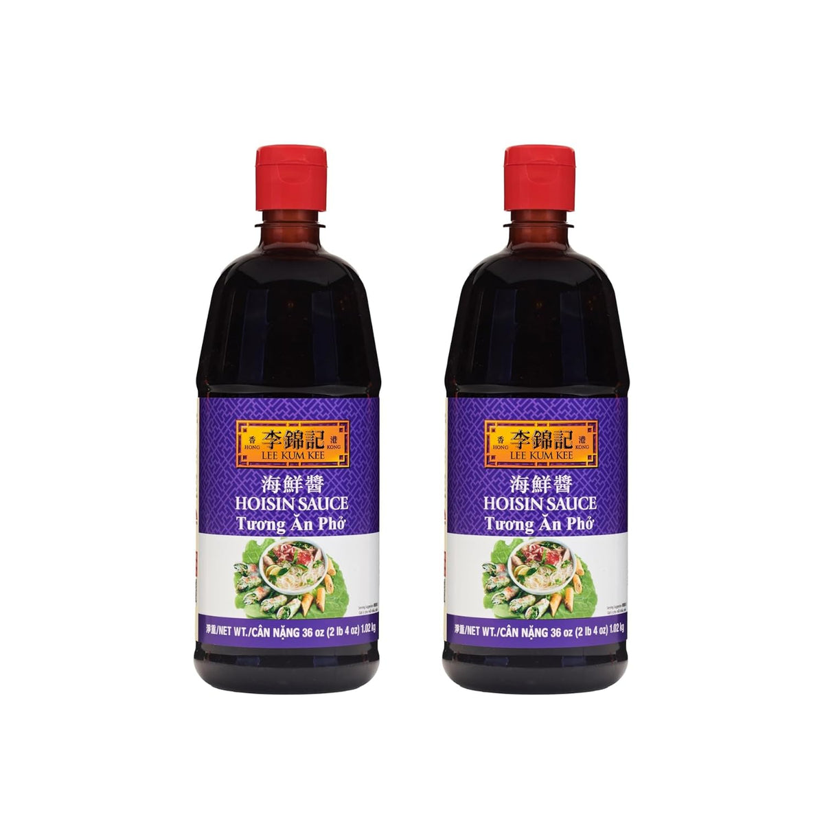 Lee Kum Kee Hoisin Sauce (36 oz - 2 Pack), Sweet & Savory, Ideal for Marinades, BBQ Sauce, Dips, Stir-Frying, Pizza, Peking Duck, and Soup Noodles