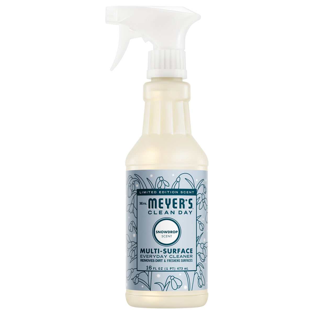 MRS. MEYER'S CLEAN DAY Multi-Surface Everyday Cleaner, Snowdrop Scent, 16 Fl Oz Bottle