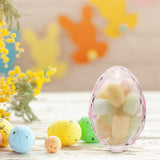 JECOMPRIS 24pcs Plastic Fillable Eggs: 5. 5x8cm Clear Egg Shaped Box for Candy - Easter Containers for Spring Easter Hunt(transparent-pink)