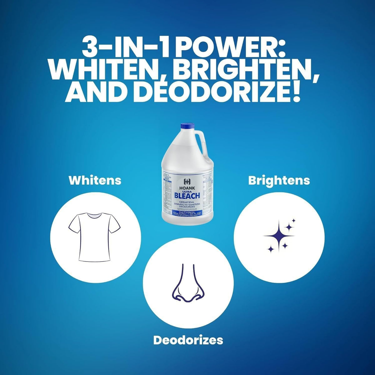 (12 Gallon) - Liquid Chlorine Bleach, for Laundry, Household and Commercial Cleaning, Multipurpose Cleaner, 1 Gallon Jugs. Ready to Use. (12 Gallons)
