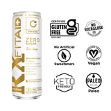 FITAID Rx Zero, Keto-Friendly, Number 1 Post-Workout Recovery Drink, 0g Sugar, Quercetin, Creatine, BCAAs, Green Tea, 5 Calories, 12 Fl Oz (Pack