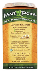 The Mate Factor Herb Tea, Energizing, Organic, Chai, 20 Bag (Pack of 2)