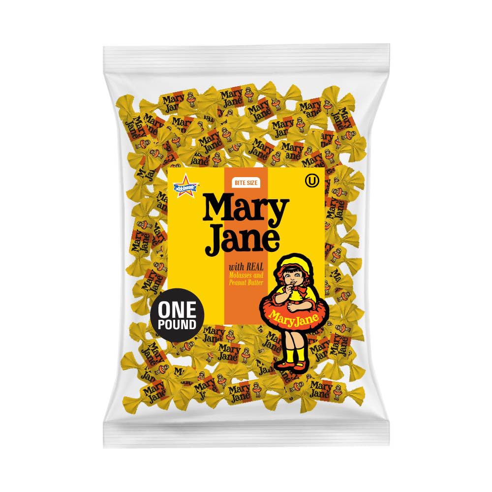 Atkinson's Mary Jane Molasses Peanut Butter Candy Taffy, 1 lb Candy Bag