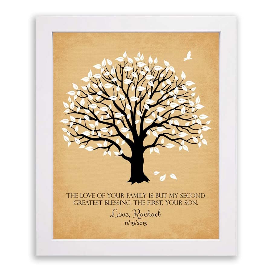 Lucky Tusk Personalized Mother of Groom Thank You Gift The Love Of Your Family Second Greatest Blessing Wedding Poem Magnolia Tree #LT-1154,