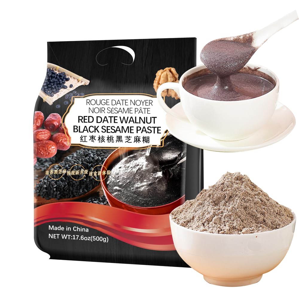SIJIYUNLI-Red Date Walnut Black Sesame Paste 500g/17.63oz breakfast Quick brewing