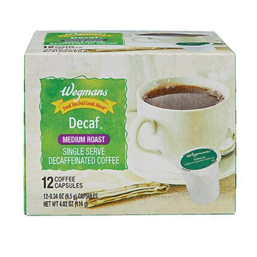 Wegmans Decaf, Medium Roast, Single Serve Coffee Capsules 12 Count Box