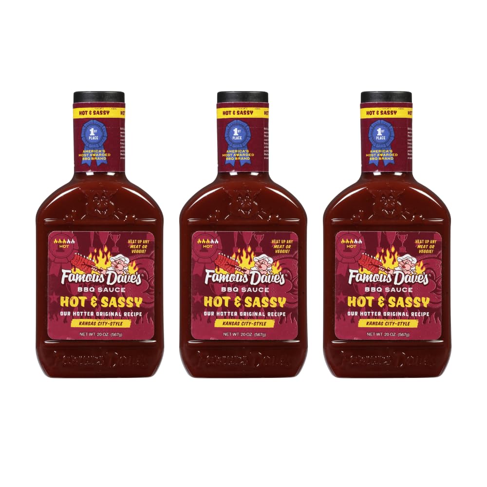 Famous Dave's - 3 pck, Hot & Sassy BBQ Sauce (60 oz.)