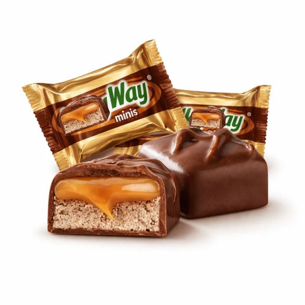 Caramel Nougat Mini Milk Chocolate Bars Individually Wrapped Bulk Bag - 25 lb (Approx. 1000 pieces)