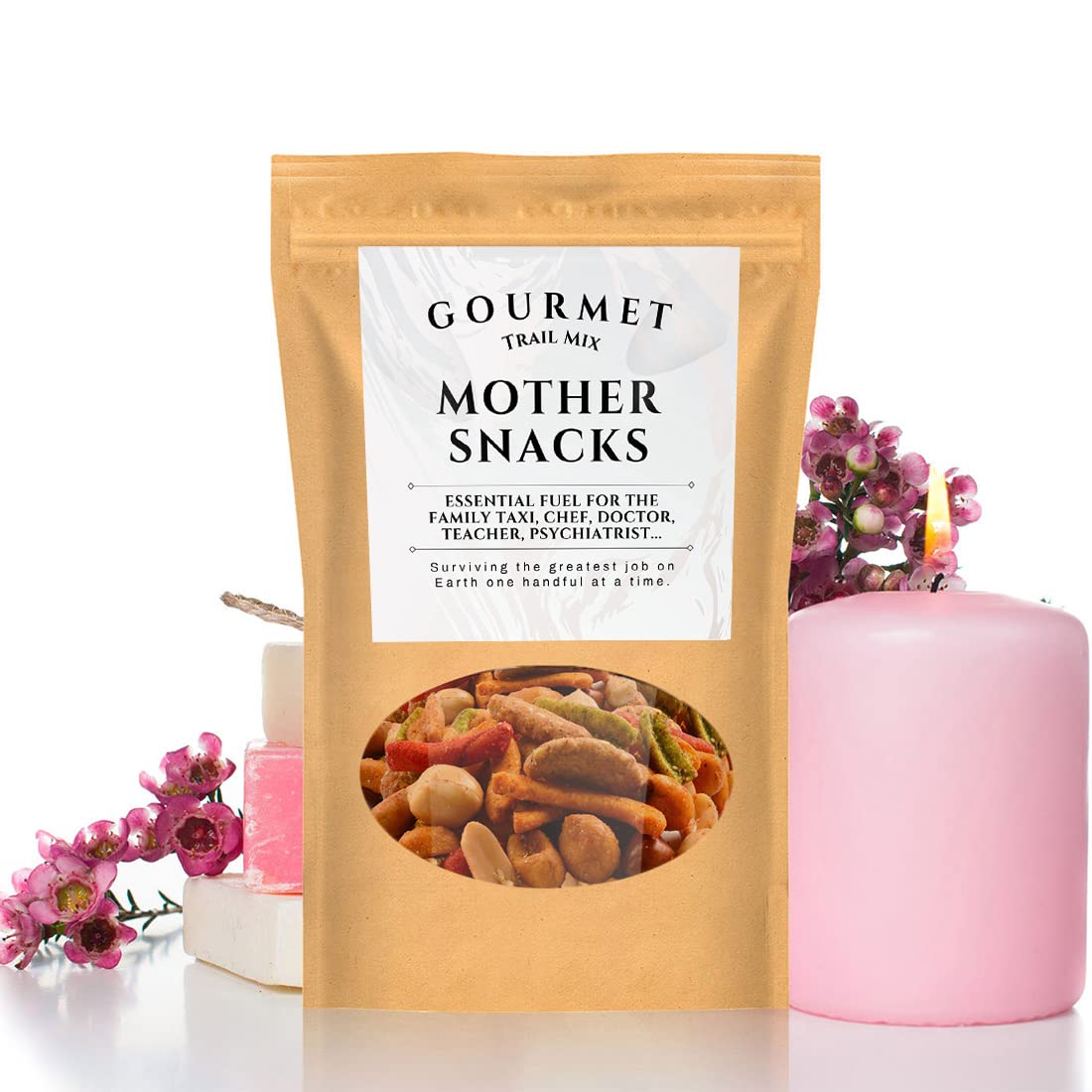 Mother Snacks Gourmet Trail Mix - Premium Spicy Snacks Joke Mom Gifts Mom Life Novelty Gifts Stocking Stuffers for Moms Mother’s Day Basket Ideas