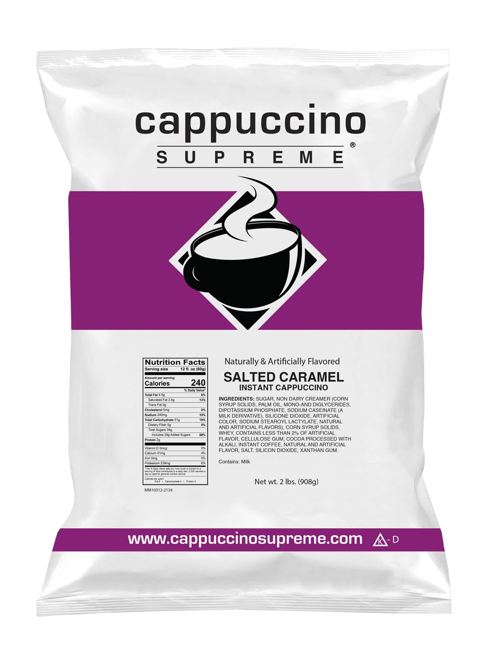 Cappuccino Supreme 2 lb bag Salted Caramel Instant Cappuccino Mix