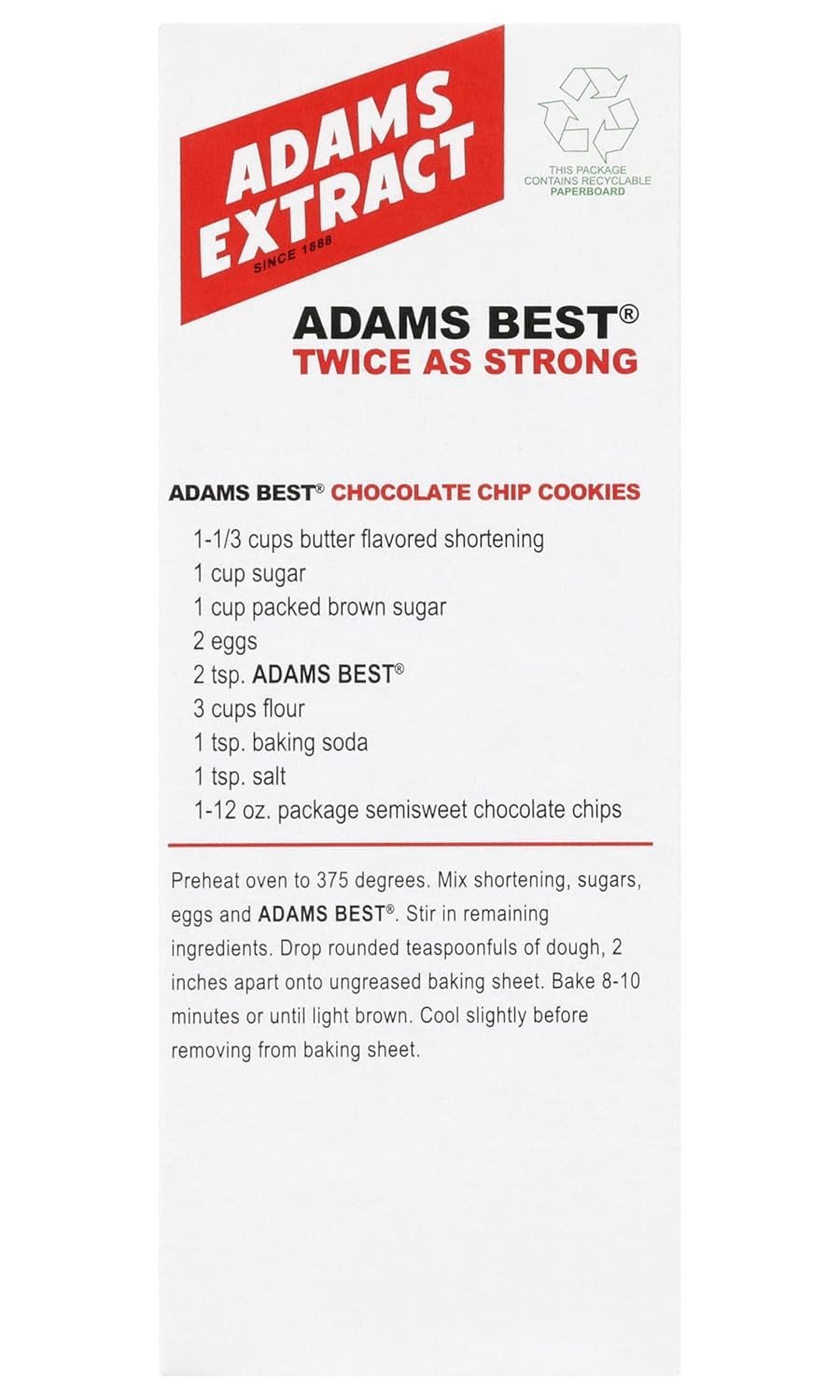 Adams Best Twice as Strong Vanilla 4oz Glass Bottle (Pack of 3)