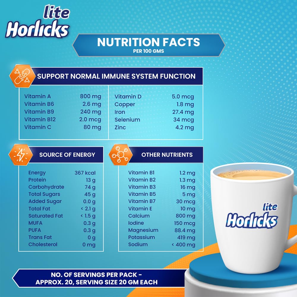 Horlicks Lite Regular Malt 450g