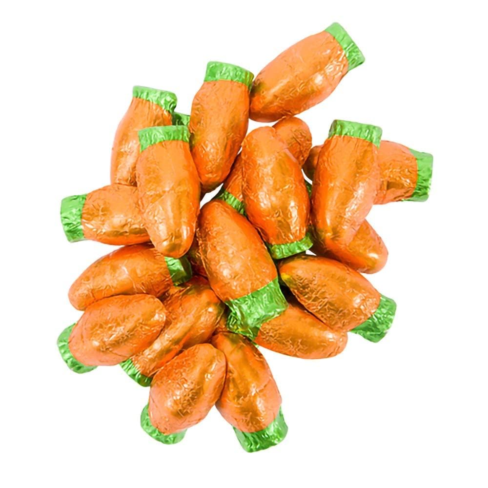 24 Pounds Easter Chocolate Carrots Bunny Rabbit Treats Milk Chocolate, Individually Wrapped in Orange Foils, Approx 900 Chocolate Carrots
