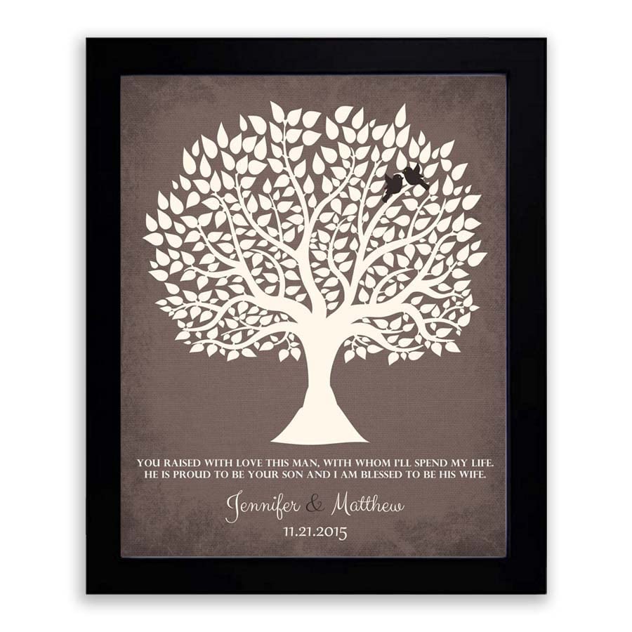 Lucky Tusk Personalized Gift For Mother of Groom You Raised With Love This Man Wedding Poem Tree Gift For Mom and Dad #LT-1116,