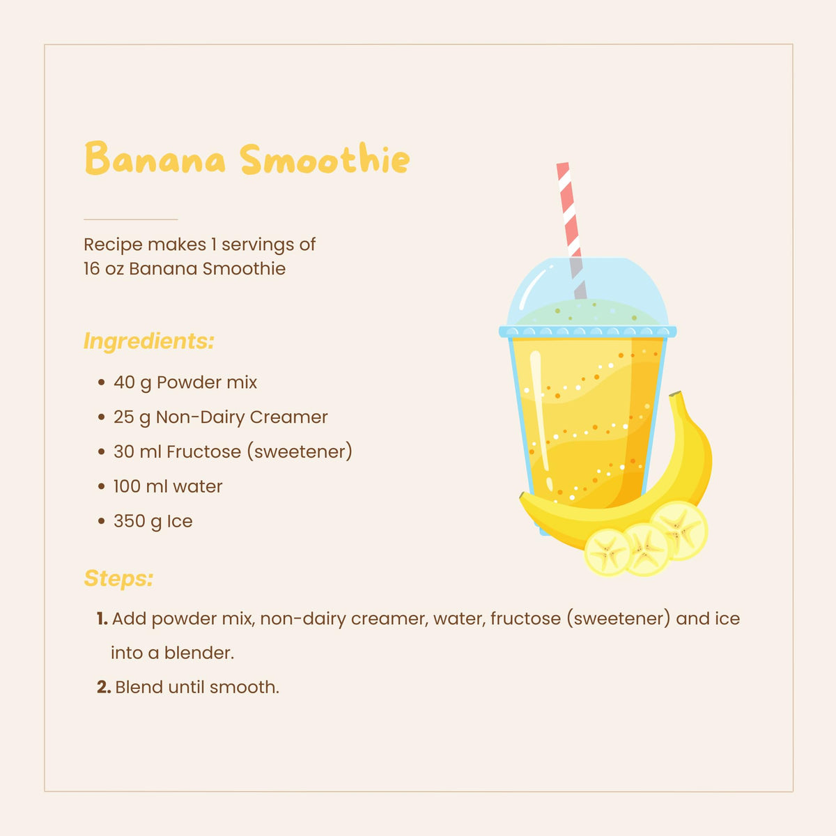 Bossen Bubble Tea Powder Mix (Banana)