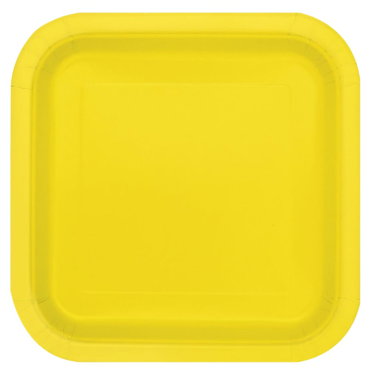 Unique Premier Style Neon Yellow Square Paper Dessert Plates - 7" (Pack of 12) - Vibrant Design, Ideal for Parties and Special Events