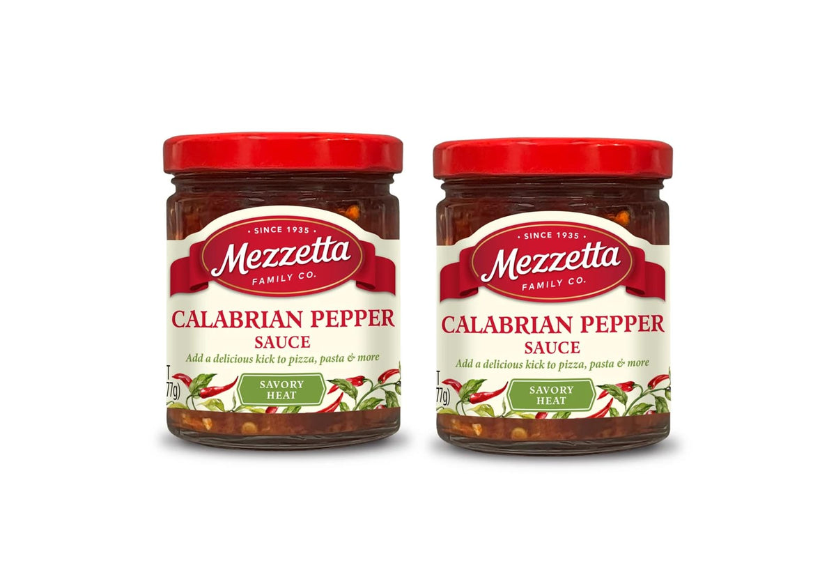 Mezzetta Calabrian Pepper Sauce - Fruity Fiery Flavor with Extra Virgin Olive Oil - Italian Ingredient for Pizza, Pasta, Sandwiches - Red Bell Pepper