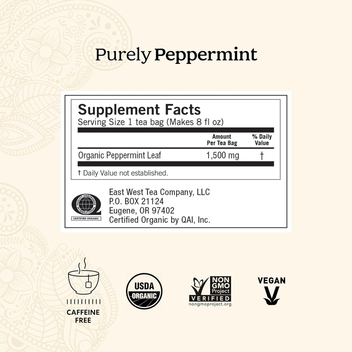 Yogi Tea - Purely Peppermint Tea (2 Pack) - Supports Healthy Digestion - Caffeine Free - 32 Organic Herbal Tea Bags