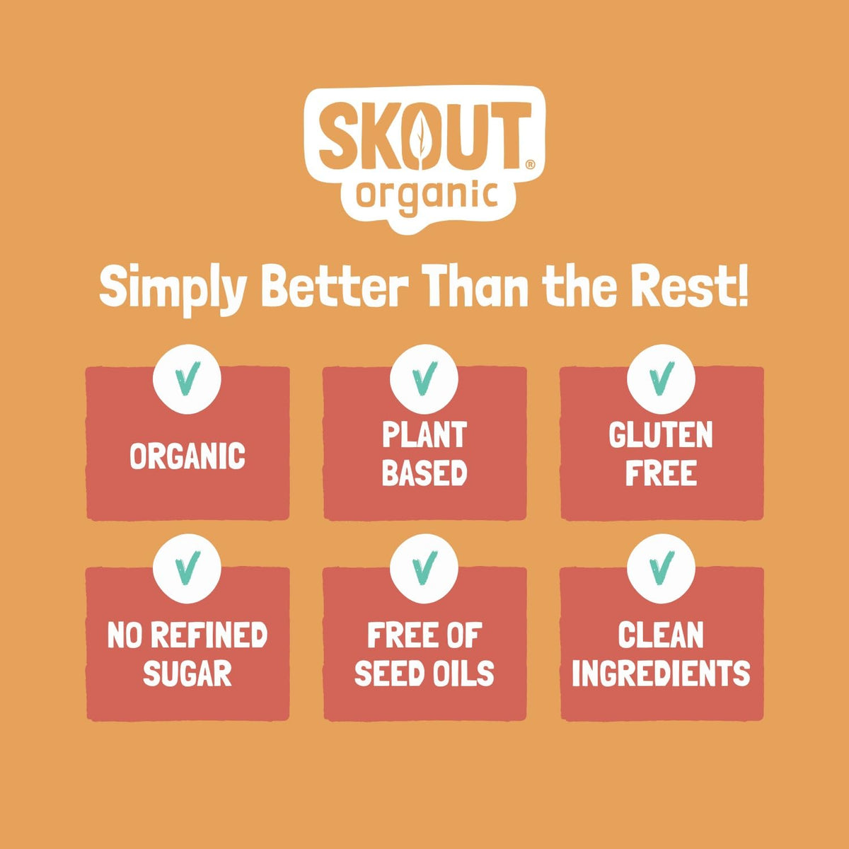 Skout Organic Plant-Based Protein Bars Peanut Butter (12 Pack) - 10g Protein - Vegan Protein Bars - Only 3 Ingredients - Easy Snack - Gluten, Dairy