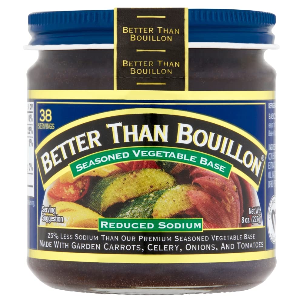 Better Than Bouillon All Natural Reduced Sodium Vegetable Base, Made with Seasoned Vegetables, Makes 9.5 Quarts of Broth, 38 Servings 8 Ounce (Pack