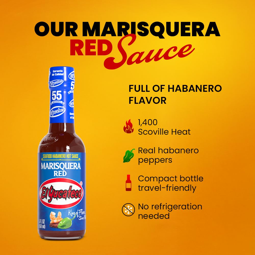 El Yucateco, Marisquera Red Hot Sauce, 4 Fl Oz