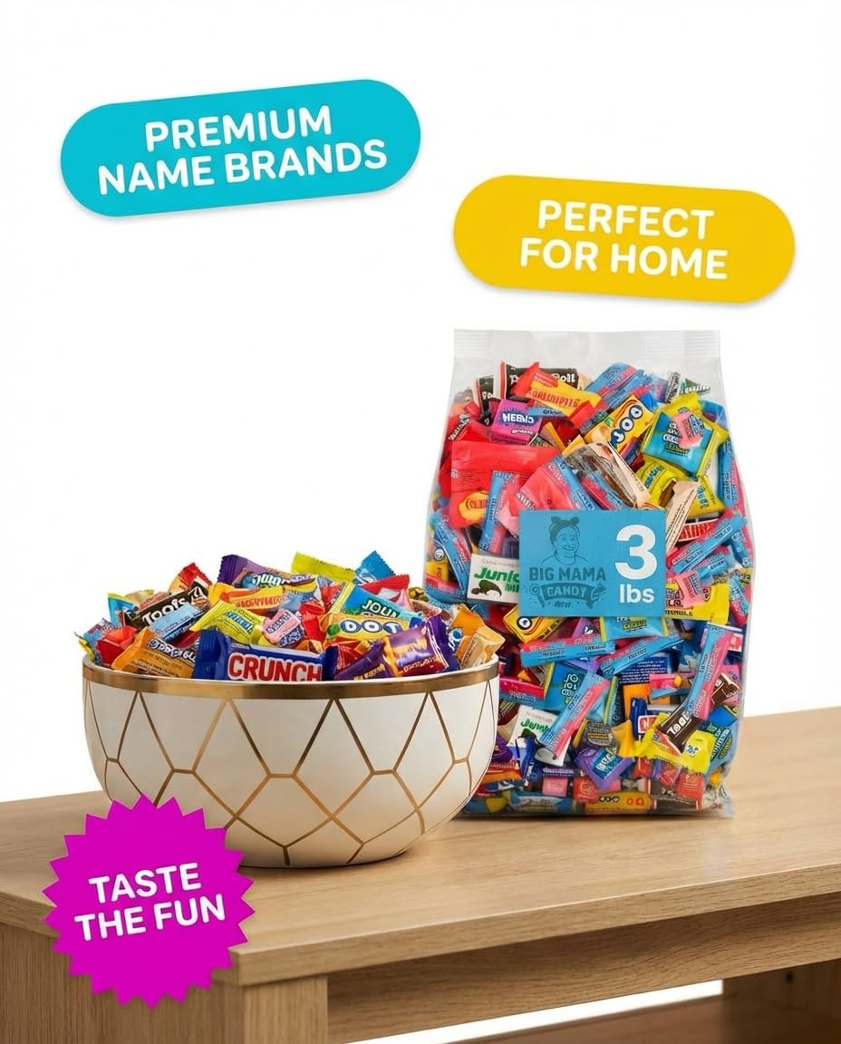 Big Mama Chocolate Candy Assorted Mini Bars Variety Pack 3 lb