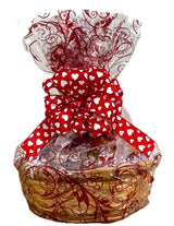 Valentines Day Be Mine Chocolate Gift Basket. Hand-Crafted and Customizable with a huge double bow with chocolates, cookies, candy, snacks, for women