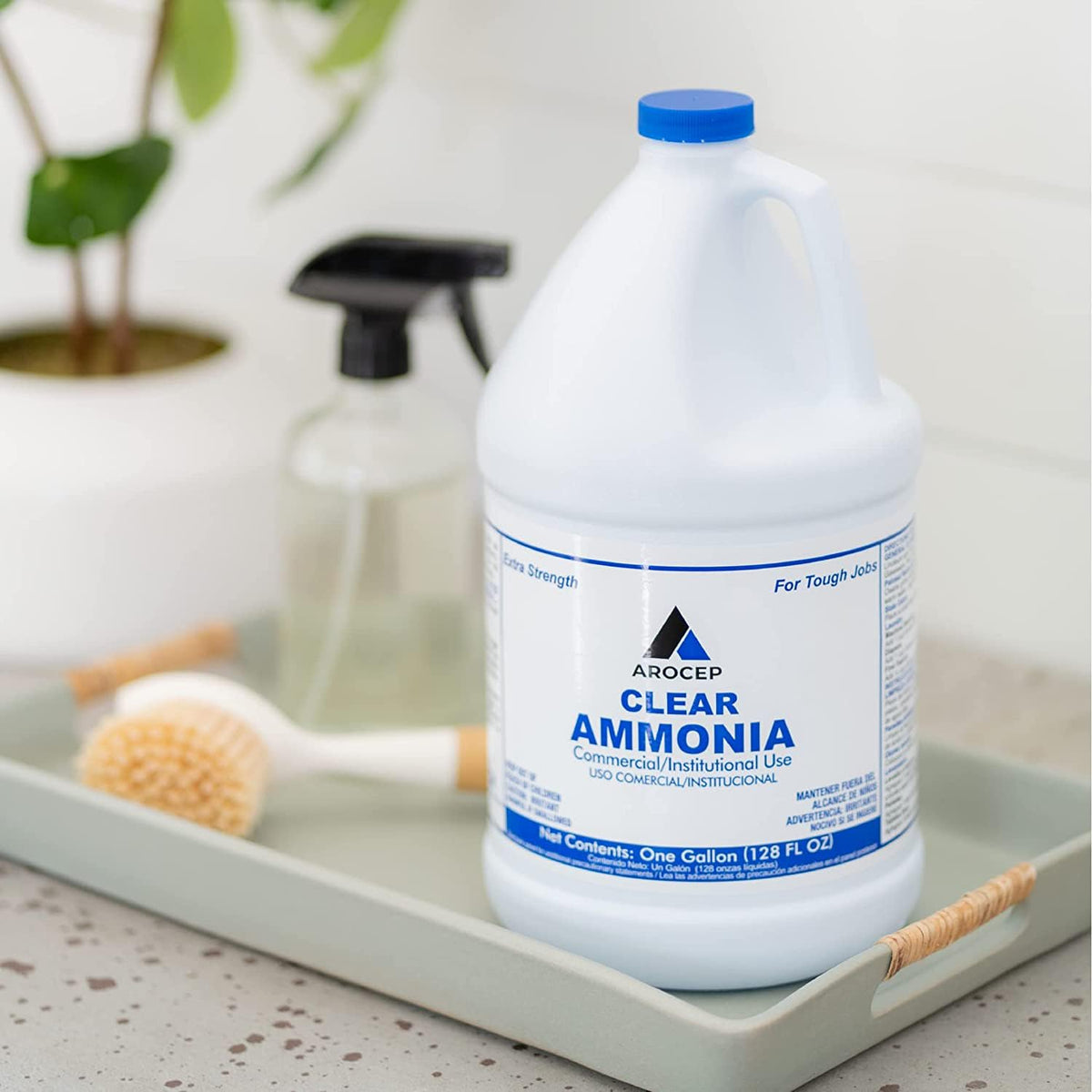 Elite Tool Center 4 Pack 1 Gallon Clear Ammonia Cleaning Solution Multi-Purpose Liquid 128oz Bottles