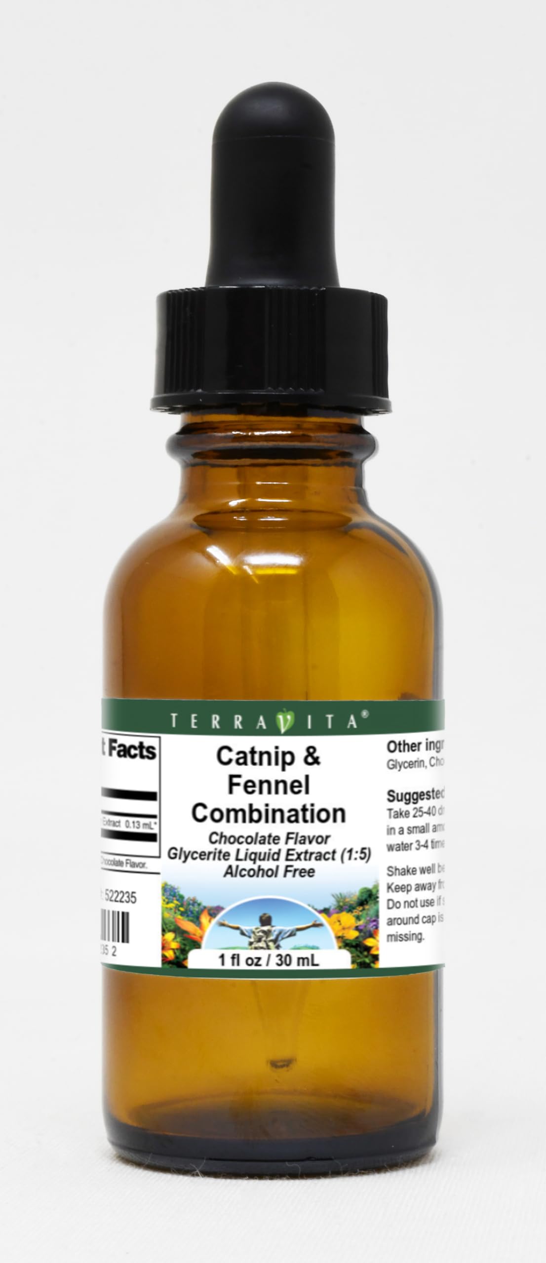 Catnip & Fennel Combination Glycerite Liquid Extract (1:5) - Chocolate Flavored (1 oz, ZIN: 522235) - 3 Pack
