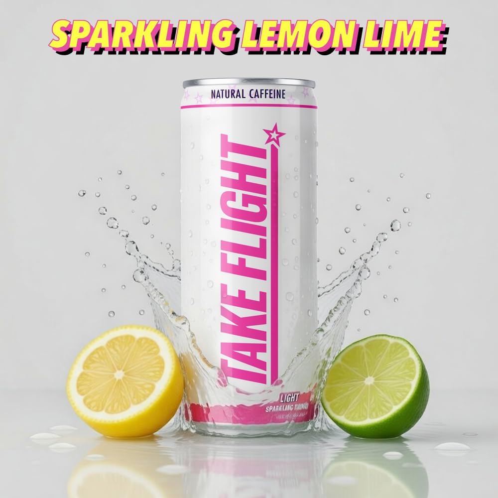 TAKE FLIGHT ENERGY, Natural Juices, Guarana, Focus & Hydration (LIGHT 100MG CAFFEINE, SINGLE CAN)