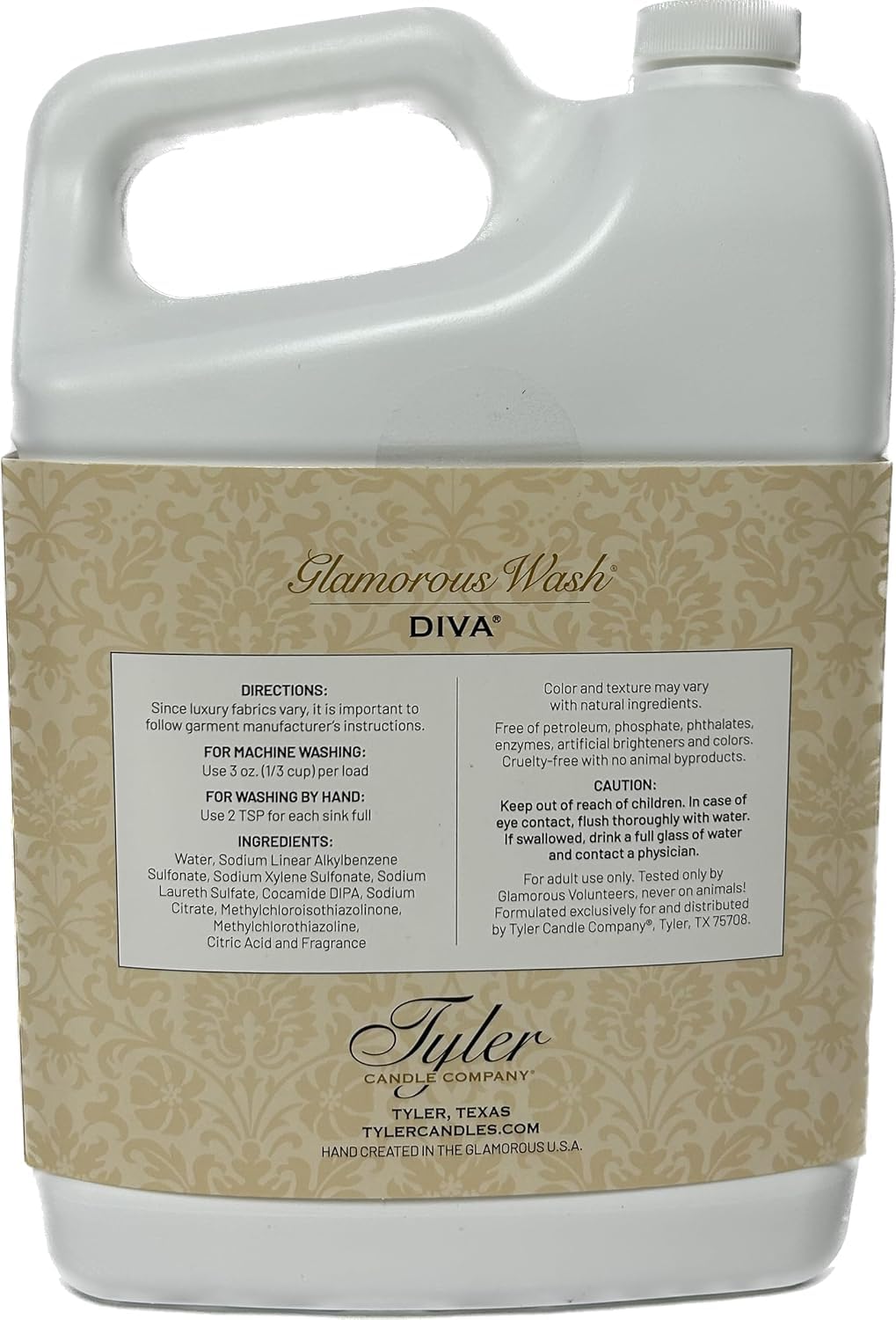 Tyler's Diva Glam Wash Laundry Detergent, Gallon (128 Fl oz) (Pack of 1) ILIOS Packaging.