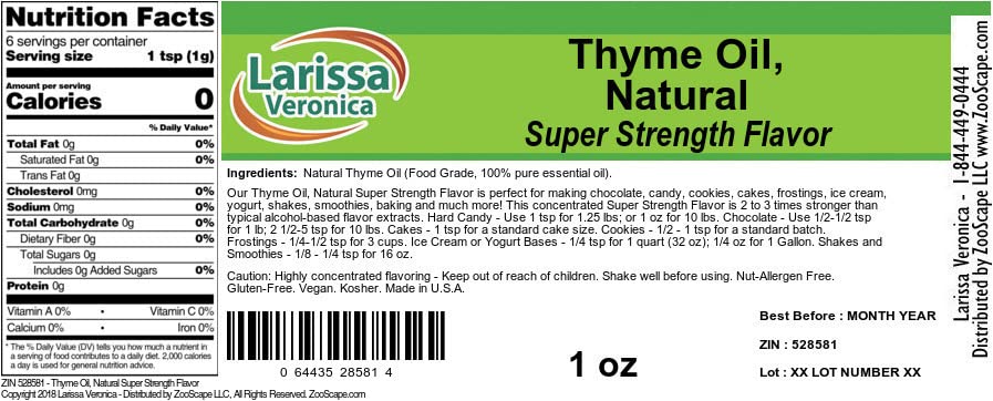 Thyme Oil, Natural Super Strength Flavor (1 oz, ZIN: 528581) - 3 Pack