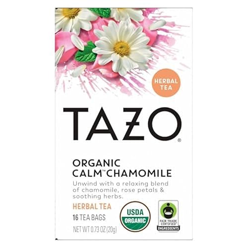 TAZO Calm Chamomile Herbal Tea Bags, Caffeine Free Blend, 16 Total Tea Bags
